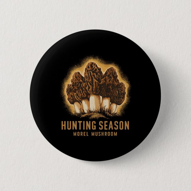 Jagdsaison Funny Morel Pilz Forming Button (Vorderseite)