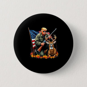 Jagdsaison für Hirsche Vintage Trump USA-Flagge Ca Button