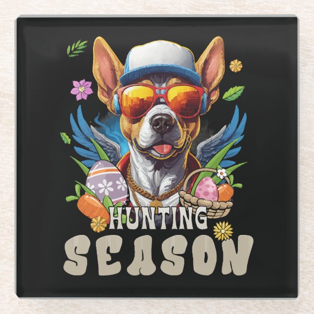 Jagdsaison Hirsch Ostern Ei Glasuntersetzer (Vorderseite)
