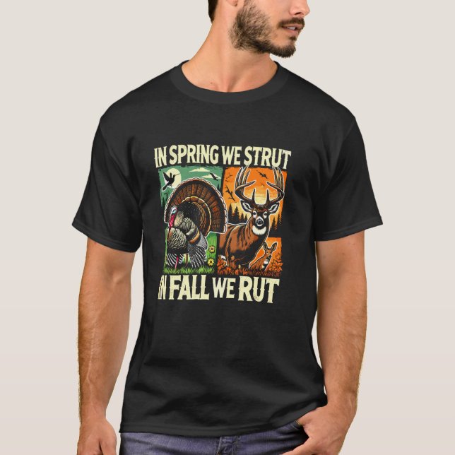 Jagdsaison Truthahn & Hirsch Jäger T-Shirt (Vorderseite)