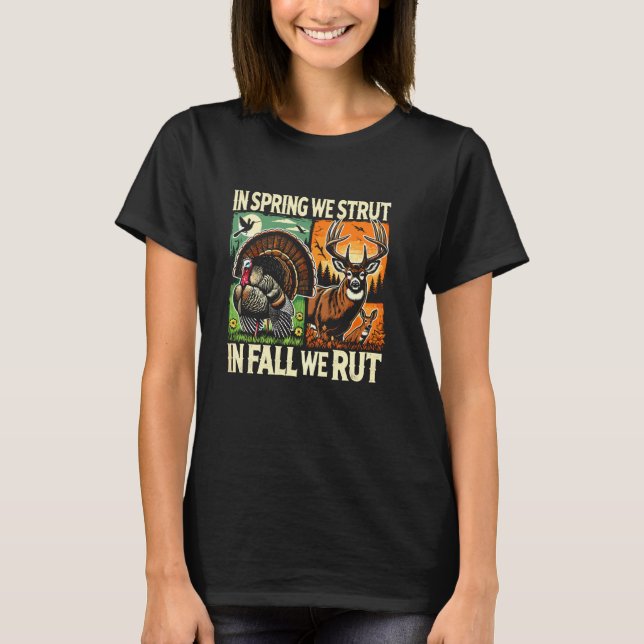 Jagdsaison Truthahn & Hirsch Jäger T-Shirt (Vorderseite)