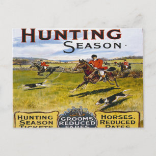 Jagdsaison Vintage-Pferdejagd Retro-Postkarte Postkarte