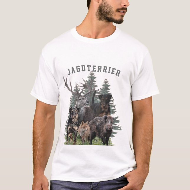 Jagdschrecker Aufkleber Außenkissenglas Untersetze T-Shirt (Vorderseite)