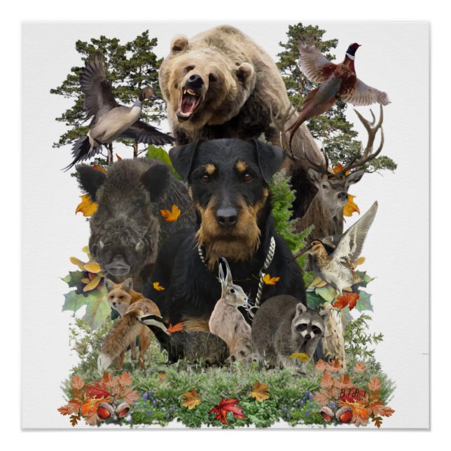 Jagdschrecker, deutsches Jagdterfinder-Poster Poster (Vorderseite)