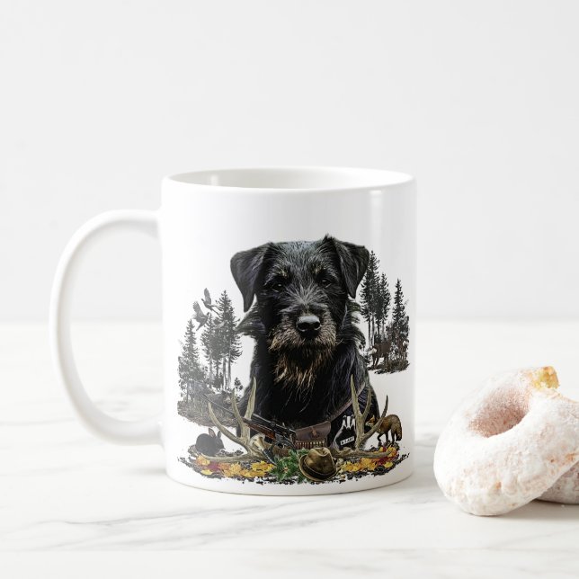 Jagdschrecker - vielseitiger Jagdhund Kaffeetasse (Mit Donut)