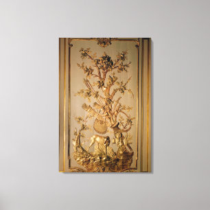 Jagdszene, hölzerner Panelling von Esszimmer Leinwanddruck