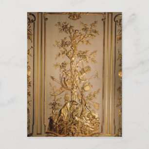 Jagdszene, Holztäfelung aus dem Essen Postkarte