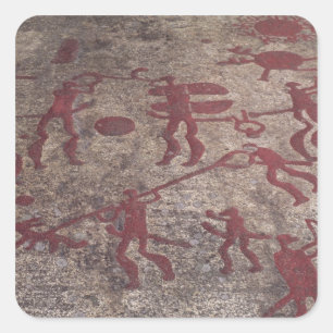 Jagdszene Quadratischer Aufkleber