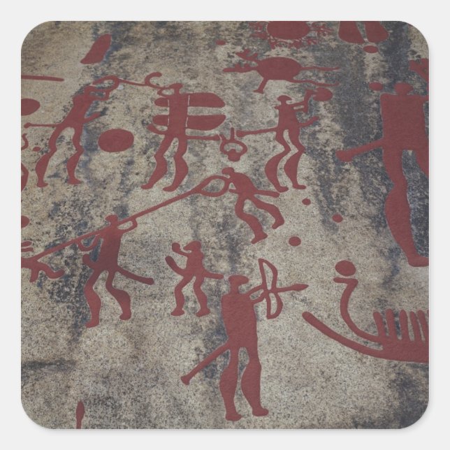 Jagdszenen Quadratischer Aufkleber (Vorderseite)