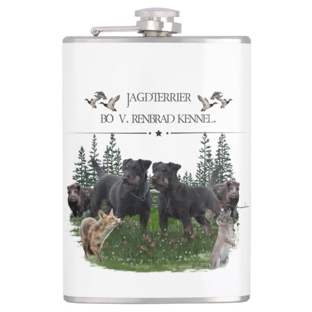 Jagdterer Bo gegen Renbrad Kennel. HP Notebook-Ski Flachmann (Vorderseite)