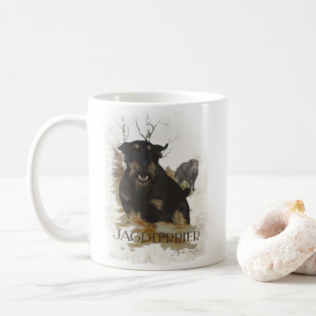 Jagdterer T - Shirt Kaffeezubereitung Tasse (Mit Donut)