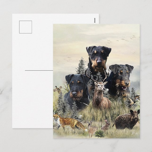 Jagdterers / Renbrad Kennel Feiertagspostkarte (Vorne/Hinten)