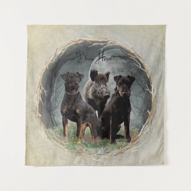 Jagdterre , tapferes Herz Wandteppich (Vorderseite)