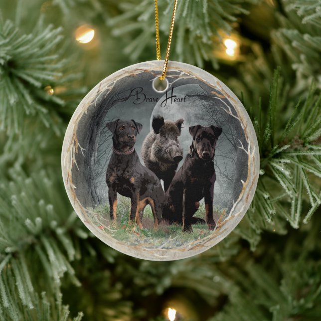 Jagdterre , tapferes Plexiglas Keramik Ornament (Baum)