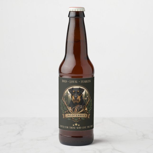 Jagdterrier, Jagd-Logo Bierflaschenetikett (Vorderseite)