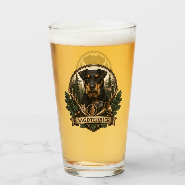Jagdterrier , Jagd Logo Glas (Vorne (Gefüllt))
