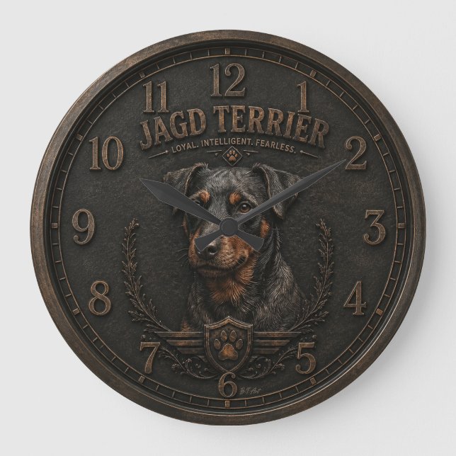 Jagdterrier, Jagdlogo Große Wanduhr (Vorderseite)