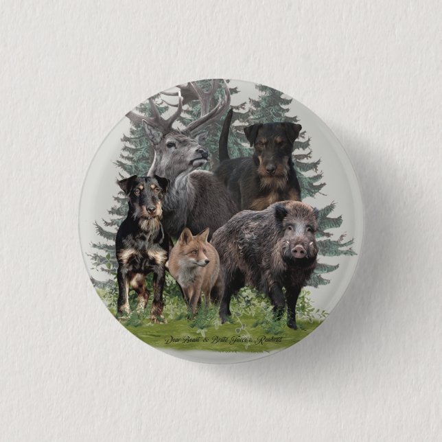 Jagdterrier Sticker Button (Vorderseite)