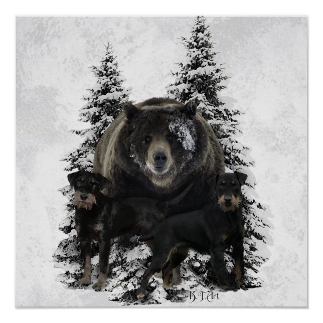 Jagdterry Tapestry Poster Acrylic Print Triptych (Vorderseite)