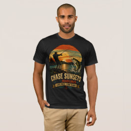 Jage Sonnenuntergänge, nicht Fristen Angel-Männer T-Shirt