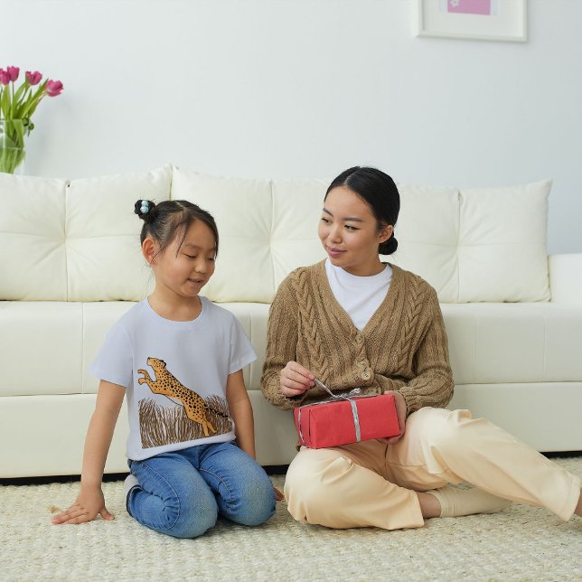 Jagen Cheetah Frauen Männer Teens Grau T-Shirt (Von Creator hochgeladen)