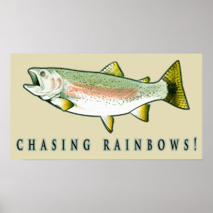 Jagen der Regenbogenforelle Poster