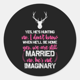 Jagen Ehefrau Shirt für Frauen Funny Jäger Ehefrau Runder Aufkleber