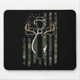 Jagen Fischen Glaube - Christlicher Jäger Fischer Mousepad
