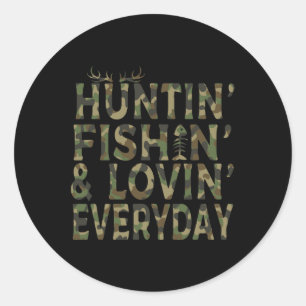 Jagen Fischen Liebe Jagen Vater Runder Aufkleber