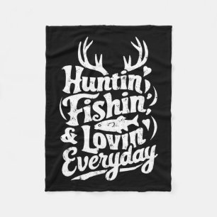 Jagen Fischen Liebe jeden Tag Shirt Jäger Fisch Fleecedecke