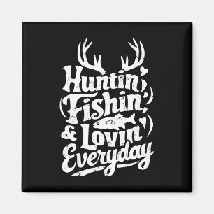 Jagen Fischen Lieben Täglich T-Shirt Jäger Fischer Magnet