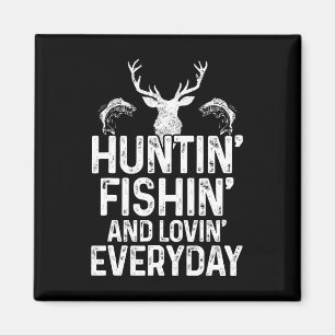 Jagen Fischen Love Alltag Funny Hunter Fishe Magnet