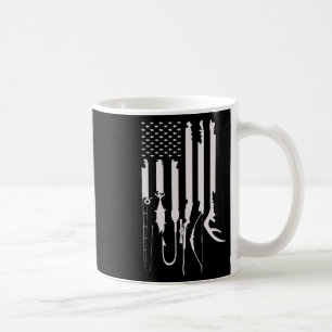 Jagen Fischen US Flag American Themed Deco Kaffeetasse