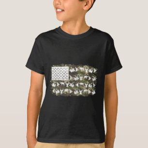 Jagen Hirschjäger Camouflage American Flag Usa Fun T-Shirt