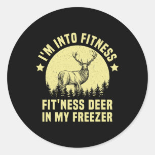Jagen Ich bin in Fitness Deer Freezer Funny Hunter Runder Aufkleber