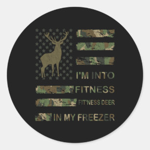 Jagen Ich bin in Fitness Deer Freezer Funny Hunter Runder Aufkleber