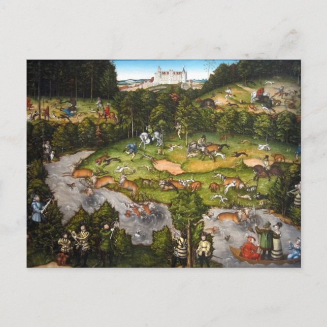 Jagen in der Nähe von Hartenfels Burg - Cranach th Postkarte (Vorderseite)
