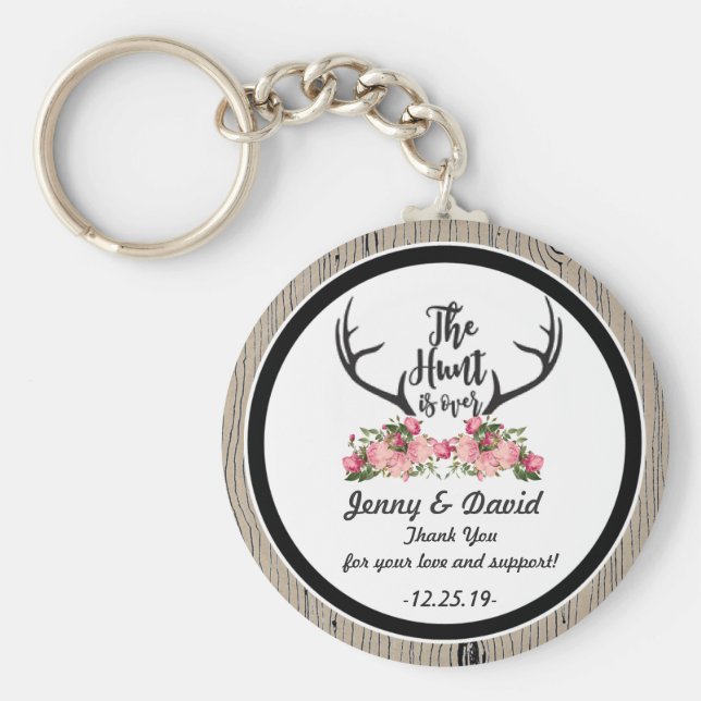 "Jagen ist vorbei" Personalisierte Schlüsselring-G Schlüsselanhänger (Vorne)