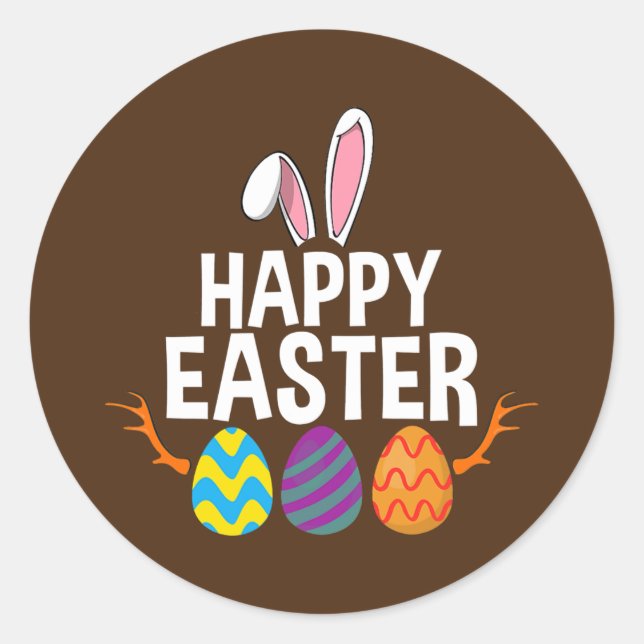 Jagen Jahreszeit Eier Hirsch Gewitterter Osterfeie Runder Aufkleber (Vorderseite)