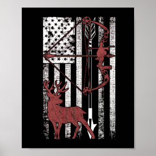 Jagen mit amerikanischer Flagge Jagd Poster