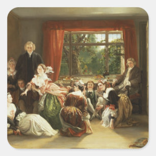 Jagen Sie den Pantoffel bei Nachbarflamboroughs Quadratischer Aufkleber