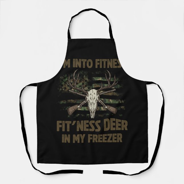 Jagen Sprichwort Ich bin in Fitness Fit'ness Deer  Schürze (Vorderseite)