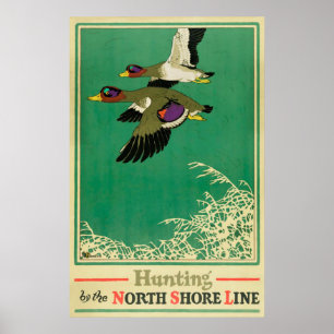 Jagen und Fischen Vintage Poster