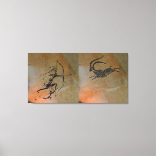 Jagen von Ibex in Cova Remigia Leinwanddruck