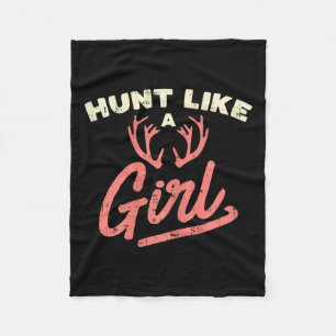 Jagen wie ein Mädchen Antler Jagd Frauen Ladys Hun Fleecedecke