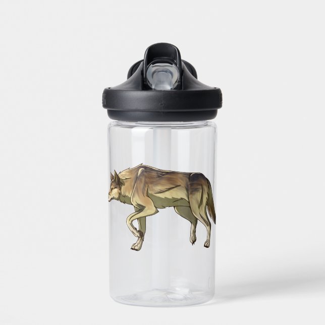 Jagender Wolf Trinkflasche (Vorne)