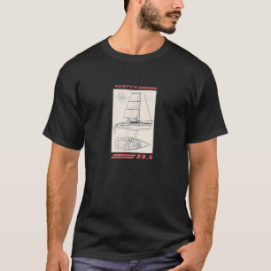 Jäger 23 5 Zeichnend Segelbootlinie T-Shirt