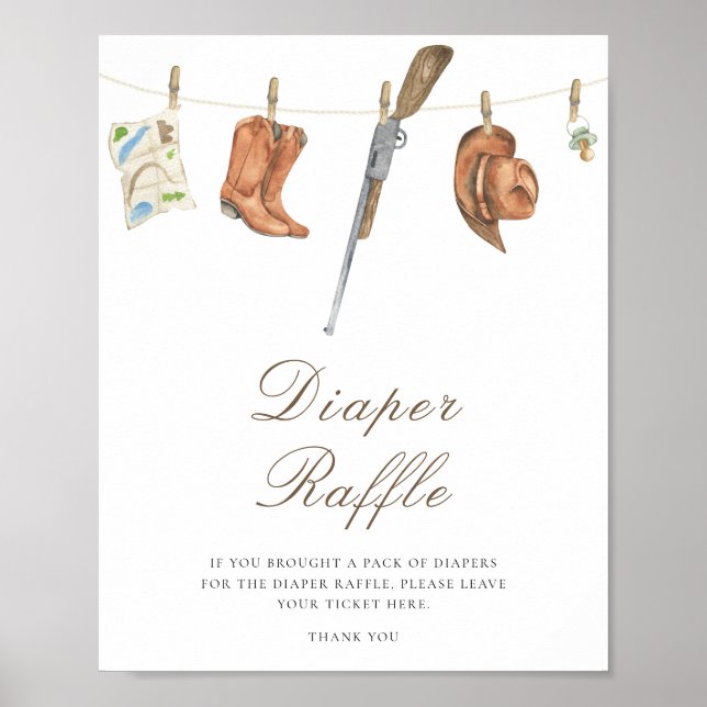 Jäger-Baby-Party - Windel-Raffle-Poster Poster (Vorne)