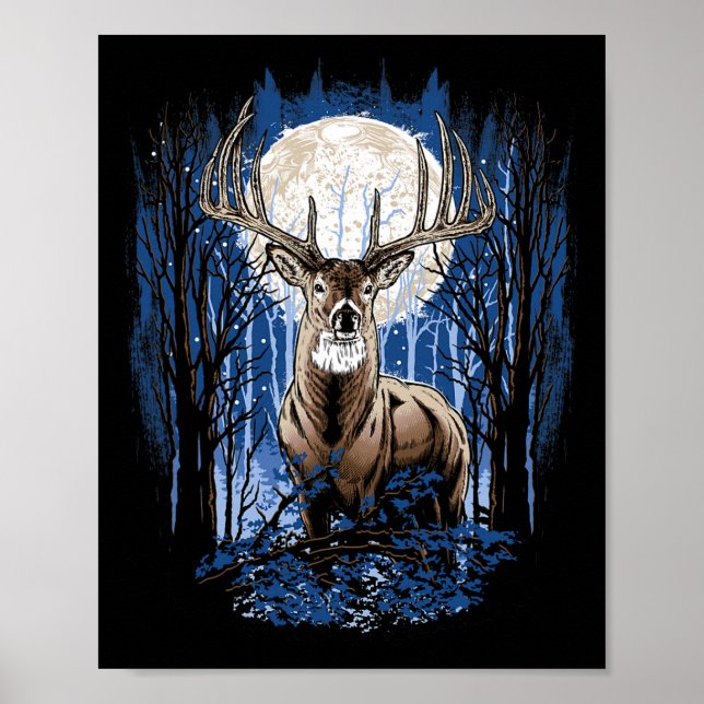 Jäger Deer Jagd Big Whitetail Buck Poster (Vorne)