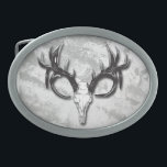 Jäger draußen bemannen ovale gürtelschnalle<br><div class="desc">Outdoorsman-Rotwild-Schädel-Gürtelschnalle. Eine große Gürtelschnalle,  die einen Rotwildschädel mit den enormen Geweihen auf einem grauen und weißen getonten Hintergrund kennzeichnet. Groß für diesen Jäger oder bemannen Sie draußen,  wem jagen mag!</div>